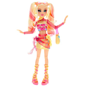 Bubblegum Gal with floral accessories for sunny fashion play
