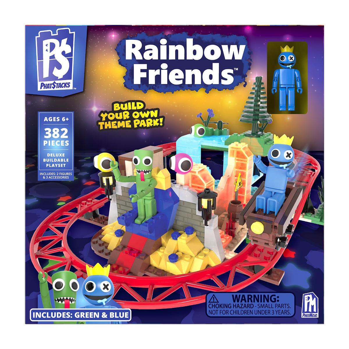 PhatMojo Rainbow Friends Deluxe Buildable Set – Odd World display piece for imaginative play