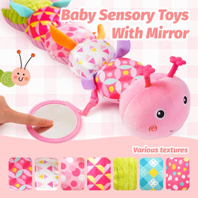 PHEZAPA Soft plush caterpillar for cuddly, safe baby play.