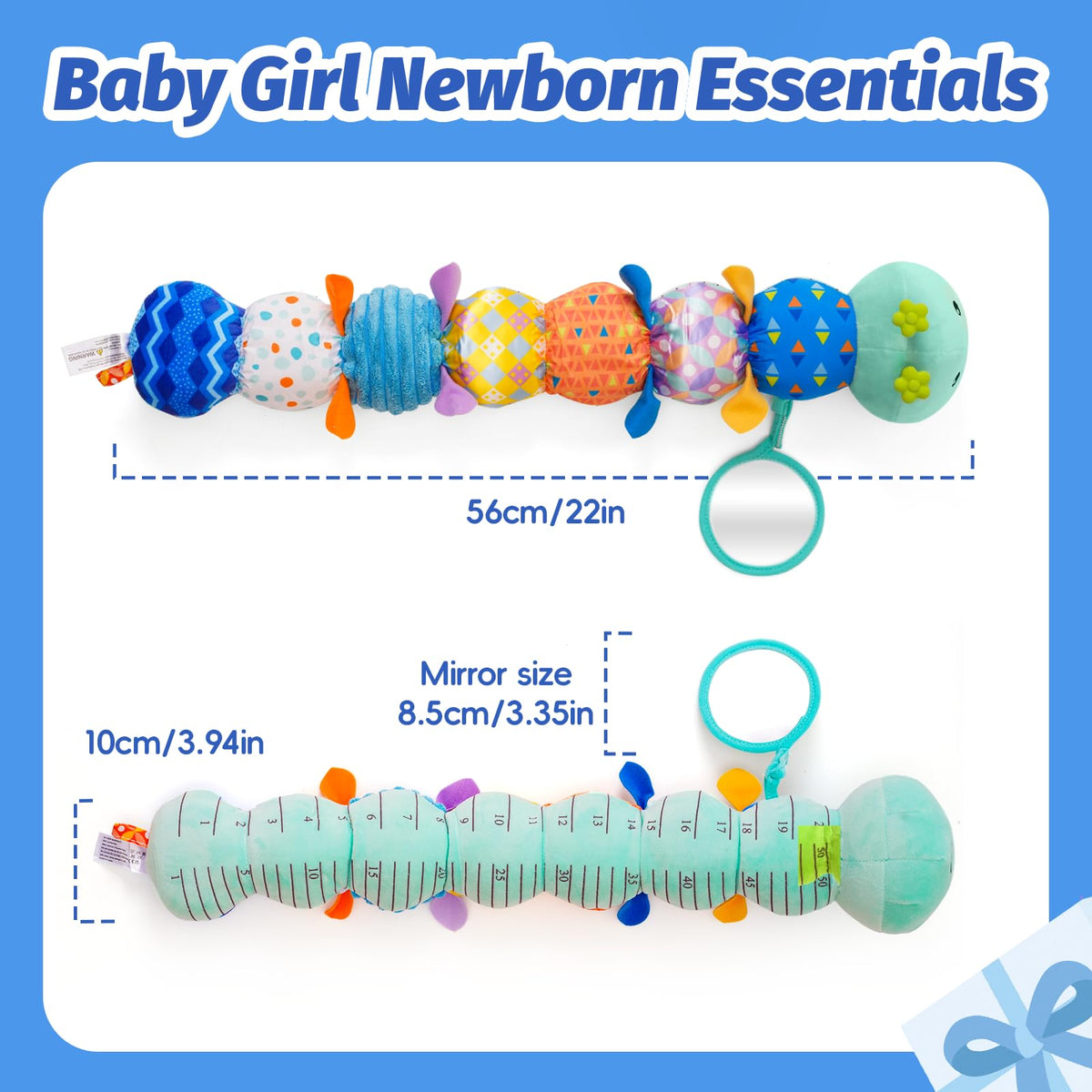 PHEZAPA blue newborn gift caterpillar is ideal for 0-6 months.