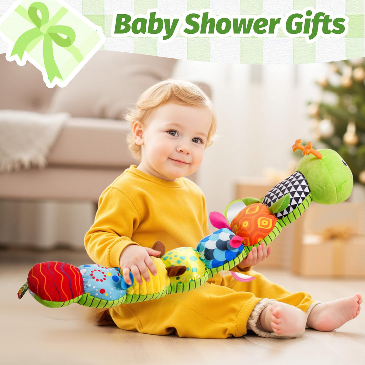 PHEZAPA caterpillar toy with melodies and rattles for baby entertainment.