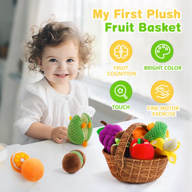 PHEZAPA plush fruit toy with crunch sounds offers sensory feedback during squeeze play.