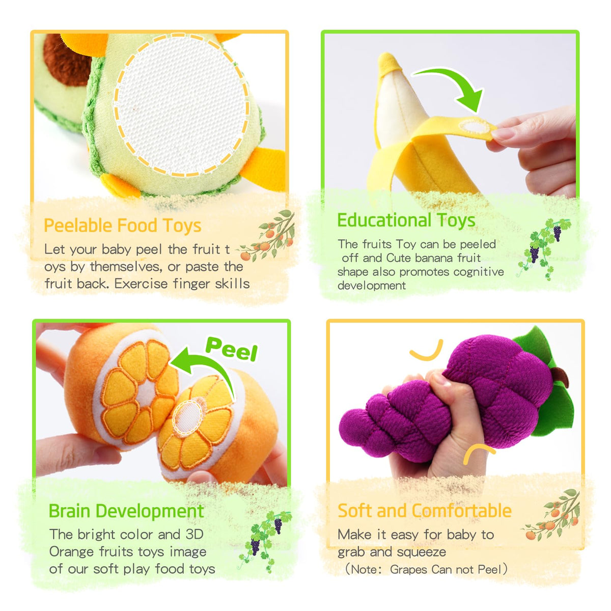 PHEZAPA Sort and match fruit basket supports color recognition and fine motor practice.