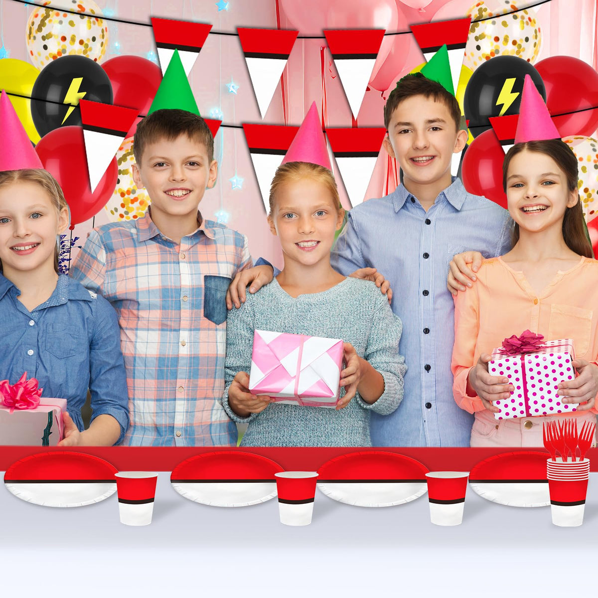 Phiemate cartoon cups designed for kids' parties promote sturdy sipping.