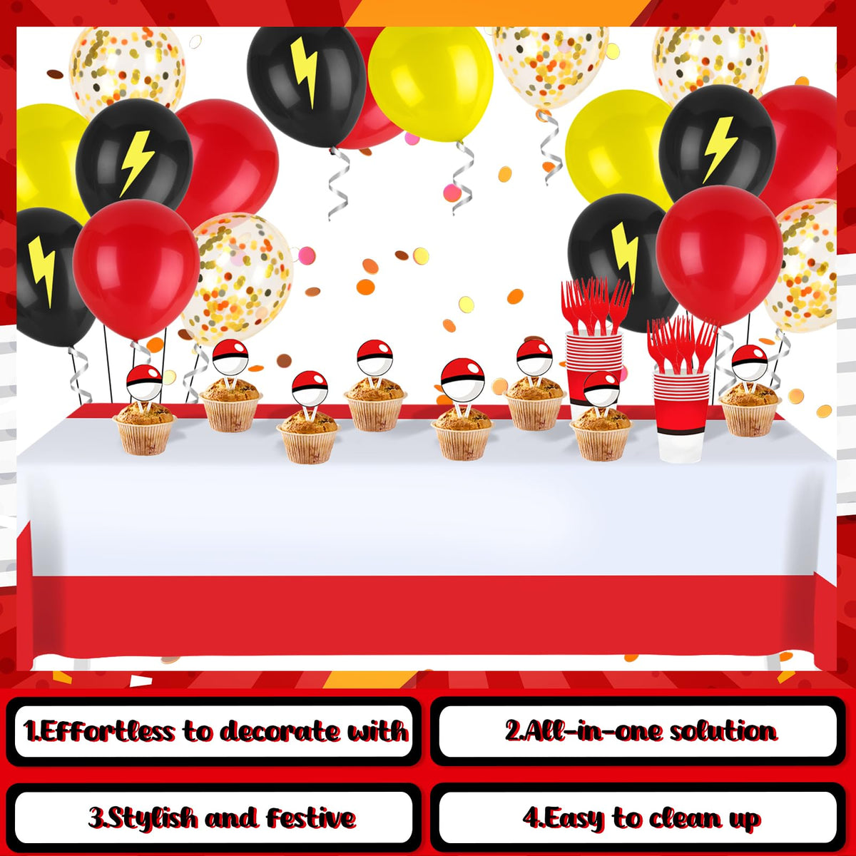 Phiemate cartoon dessert plates provide bold color contrasts for treats.