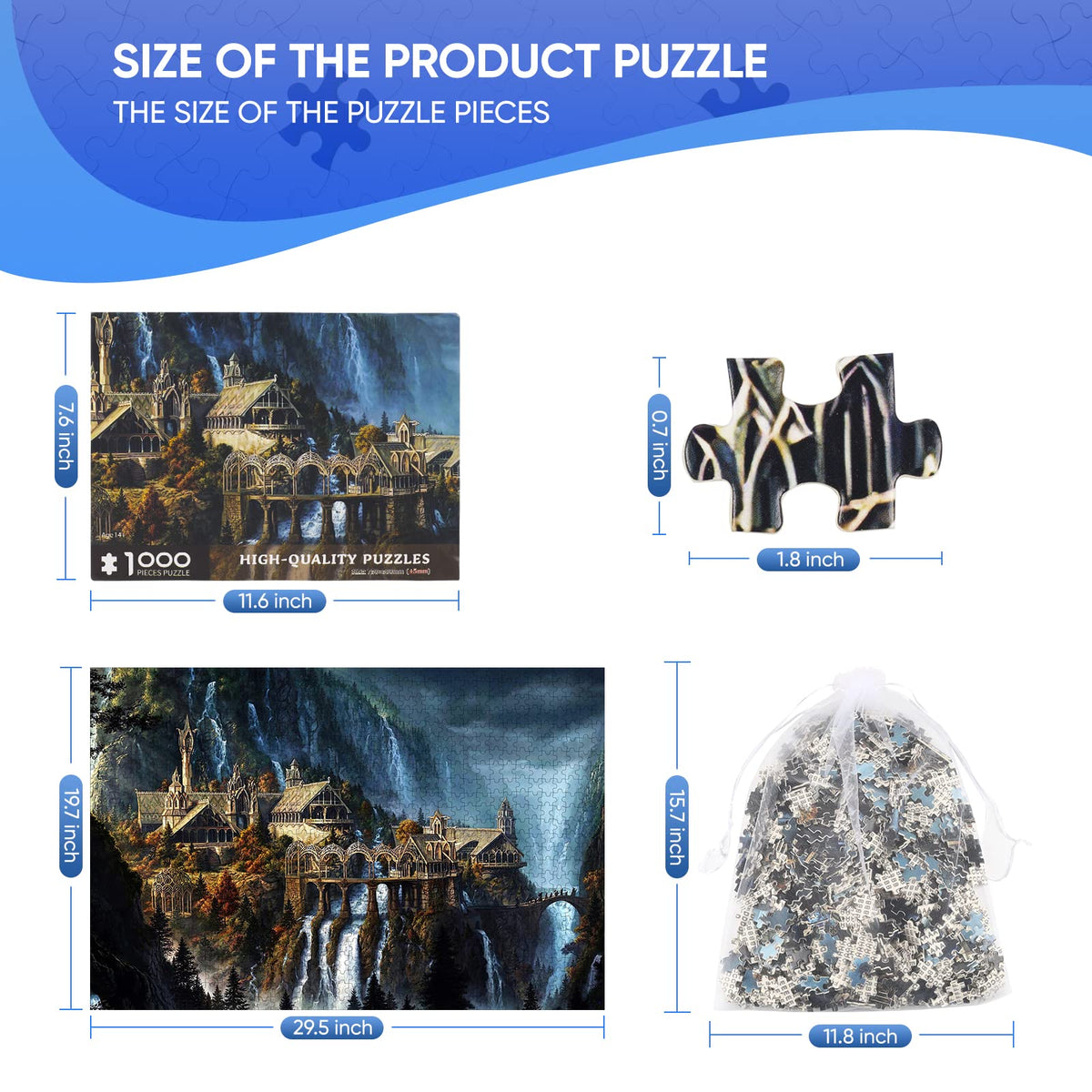 Phinli Lord of the Rings 1000-piece Sunset Sky puzzle for cozy evenings.