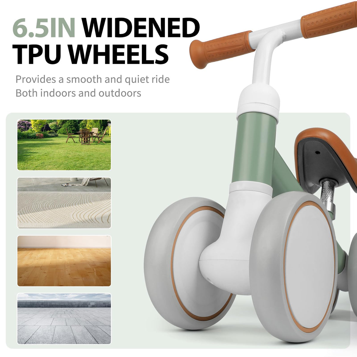 Phobby Balance Bike handlebars show secure steering and easy control.