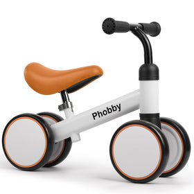 Phobby Baby Balance Bike side view highlighting four-wheel stability for beginners