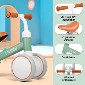 Phobby Balance Bike wheels demonstrate quiet, traction-friendly performance.