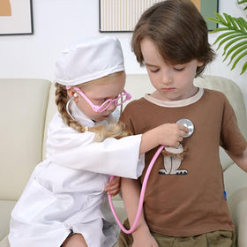 Phobby kid friendly doctor costume enhances realistic role play for children.