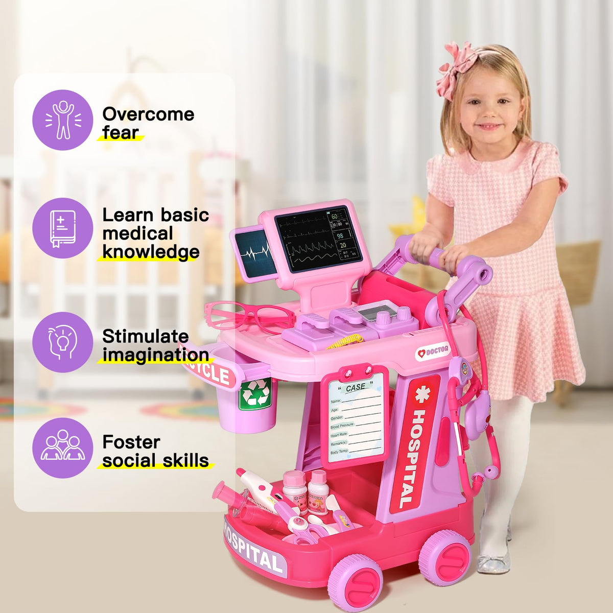 Phobby cart with sounds and lights for immersive play