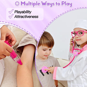 Phobby pink doctor coat included for realistic role play