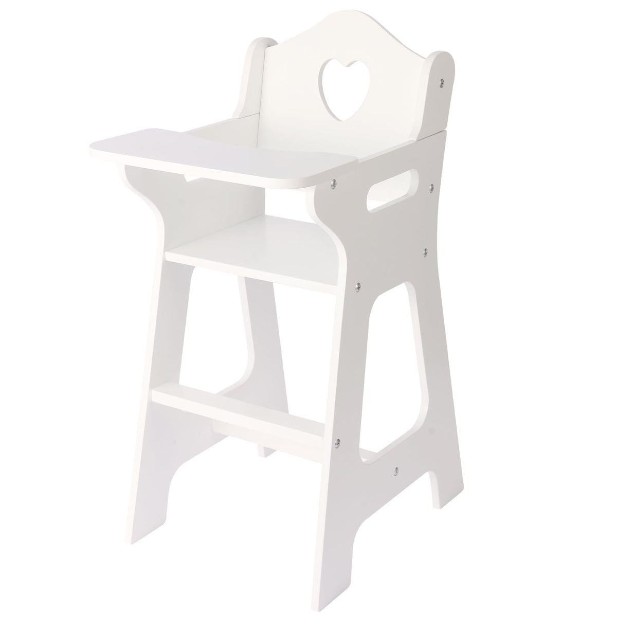 PHOKID 18in doll high chair with wooden tray for pretend meals