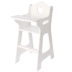 PHOKID 18in doll high chair with wooden tray for pretend meals