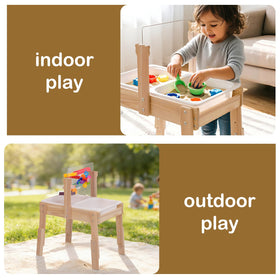 PHOKID weatherproof UV cover protects the table outdoors