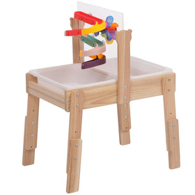 PHOKID wooden sensory table with dino dig insert for imaginative play