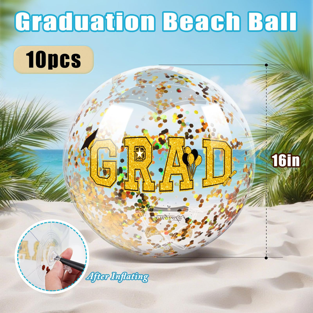 Phoncoo congrats grad ball design with gold glitter enhances photo moments.
