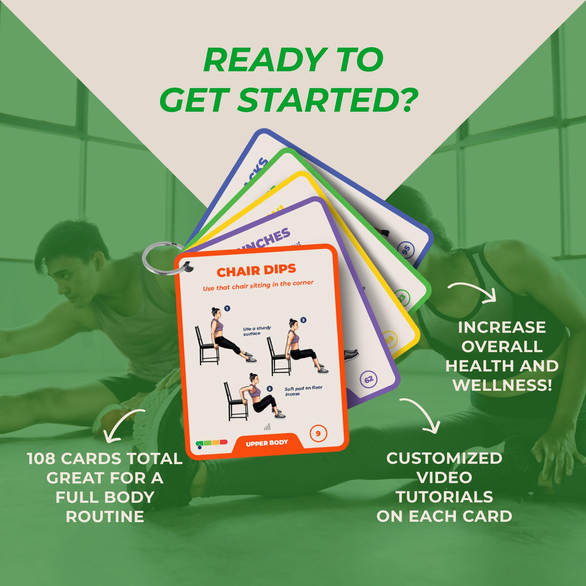 PhysioSpace 108-card set designed for a complete home gym routine.