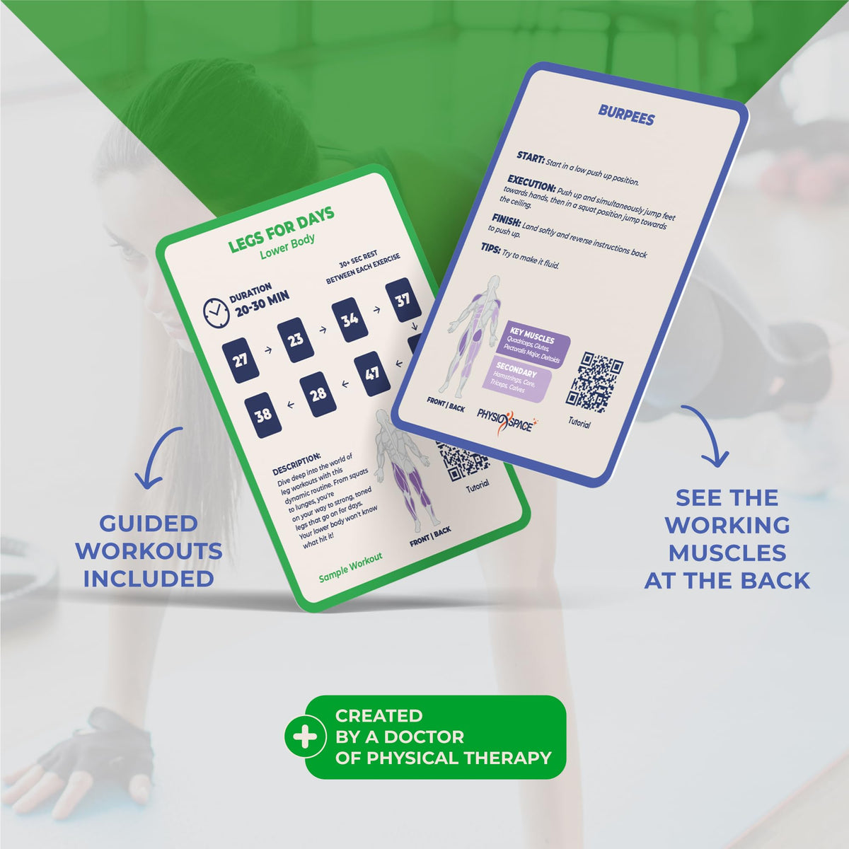PhysioSpace DPT-designed movement cues emphasize purposeful training.