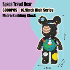 PIANTION bear with space motifs in side detail, showcasing planetary elements and rocket accents