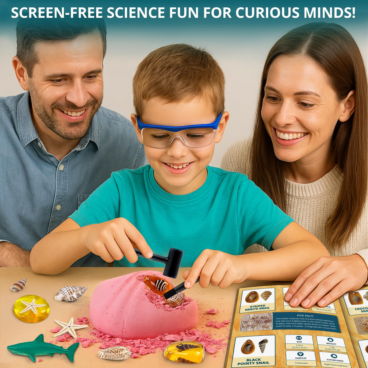 PIBEX Under-The-Sea Dig Kit: kid-safe digging tools for realistic exploration.