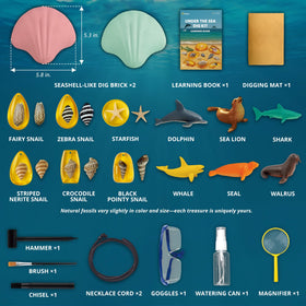 PIBEX Under-The-Sea Dig Kit: necklace cord crafts wearable ocean-themed jewelry.