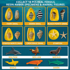 PIBEX Under-The-Sea Dig Kit: sea animal figures for pretend-play ocean adventures.