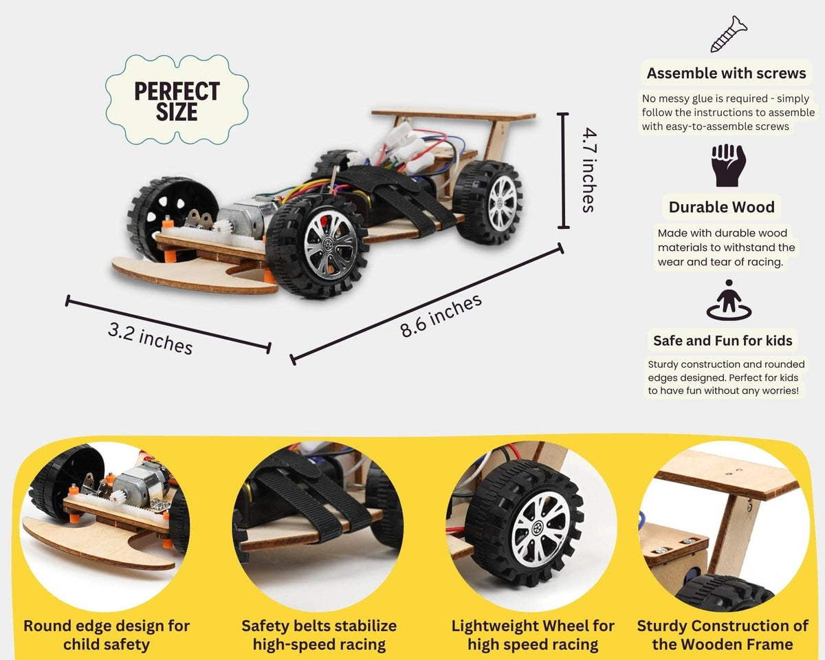 Pica Toys F1 RC Car Kit in action: racing the finished model shows speed and precision