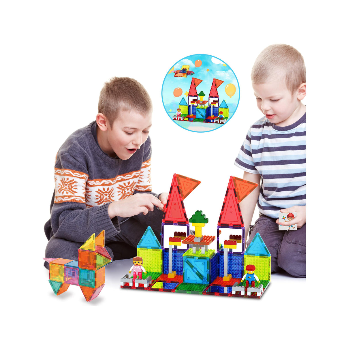 PicassoTiles magnetic brick and tile assembly area shows scalable builds for classrooms and home learning.