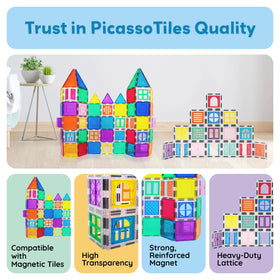PicassoTiles 40-piece kit expands creative building with windows and doors