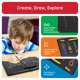 PicassoTiles magnetic beads surface enabling mess-free tracing and repetition