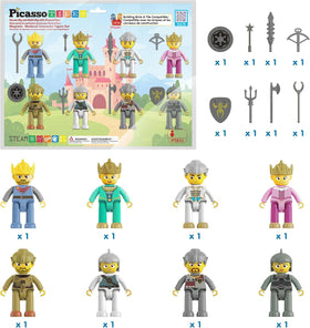 PicassoTiles medieval knight armor detail magnetic figure for close-up display and role-play.