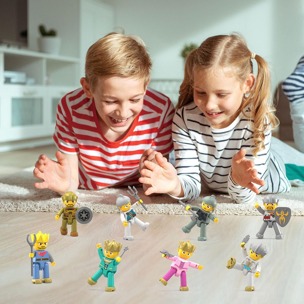 PicassoTiles medieval knight magnetic figure for dynamic castle adventures and pretend play.