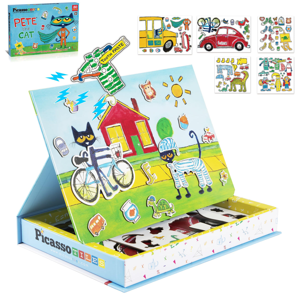 PicassoTiles Pete the Cat magnetic board: creative storytelling and hands-on play.