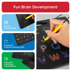 PicassoTiles portable 12x10-inch design fits backpacks for travel-friendly study