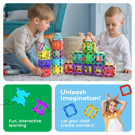 PicassoTiles PT42 magnetic play brand featured in action for quick, colorful construction.