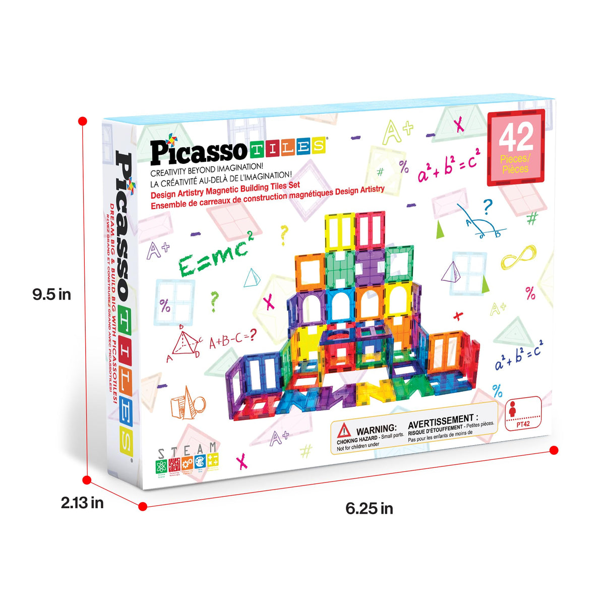 PicassoTiles PT42 STEM experience emphasizes imagination, fine motor skills, and constructive play.