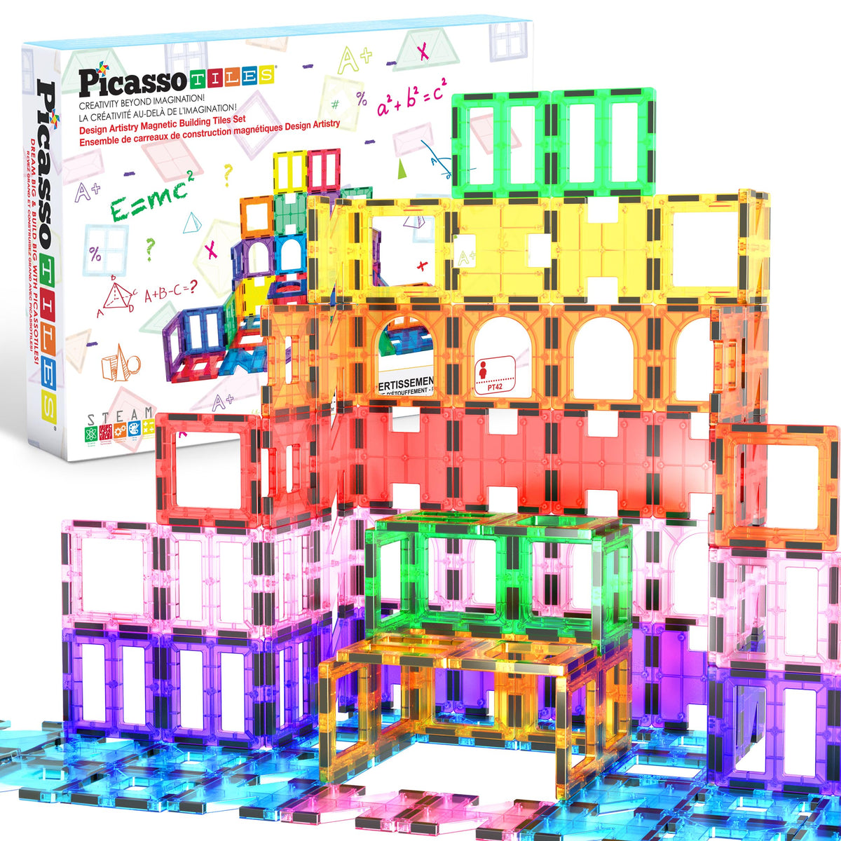 PicassoTiles PT42 tiles setup for inspiring creativity and hands-on spatial learning.