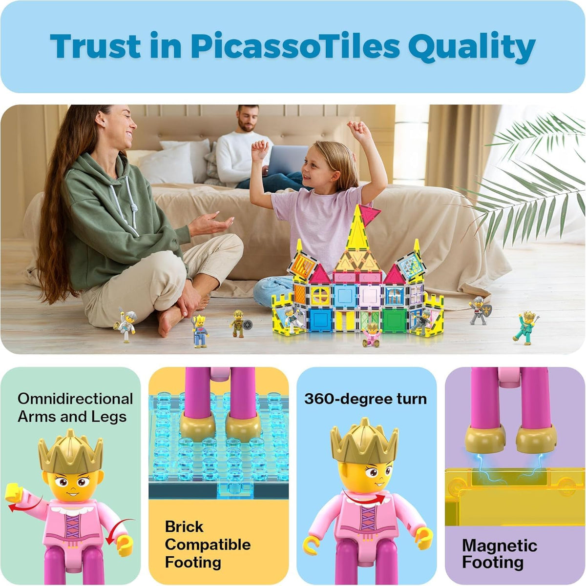 PicassoTiles storage and accessories layout for easy cleanup and organization.