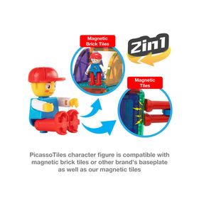 PicassoTiles compatible with major brick brands for bigger, mixed-build adventures.