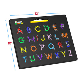 PicassoTiles upper and lowercase tracing on magnetic surface for writing technique