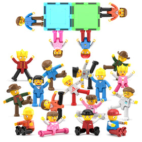PicassoTiles 16pc figure set inspires imaginative play and storytelling.
