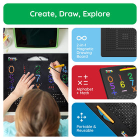 PicassoTiles magnetic bead pad image shows engaging, mess-free art and writing play.
