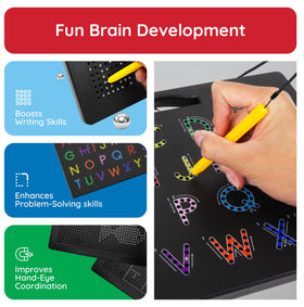 PicassoTiles compact travel design fits backpacks for on-the-go learning.