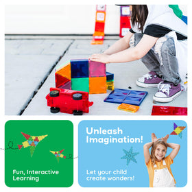 PicassoTiles 60-piece set kids building demonstrates collaborative play and fine motor skill practice