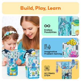 PicassoTiles aquarium dolphin figure fuels ocean-themed play and storytelling