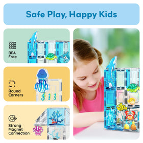 PicassoTiles aquarium orca figure invites storybuilding and design