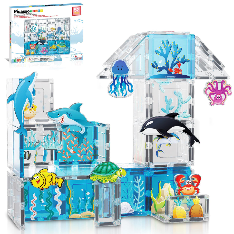 PicassoTiles aquarium shark figure for imaginative play and fine motor skills
