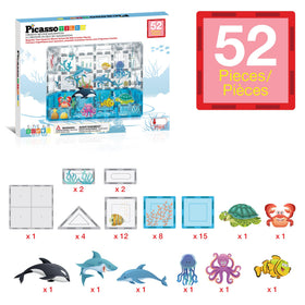 PicassoTiles aquarium turtle figure promotes sequencing and color recognition