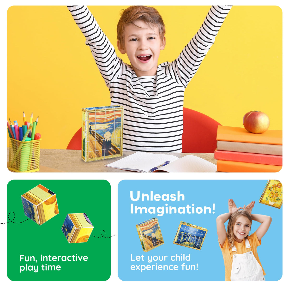 PicassoTiles art history learning cubes for curious kids